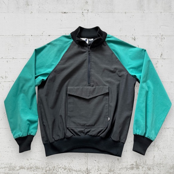 Medium Other - Vintage Mother Karen's Jacket Men M Powdershirt Green Black Front Pocket 1/2 Zip